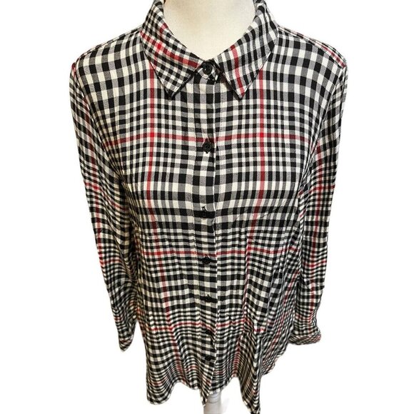 Karl Lagerfeld Paris Men's Medium Button Up Checkered Shirt Long Sleeve - Picture 2 of 5